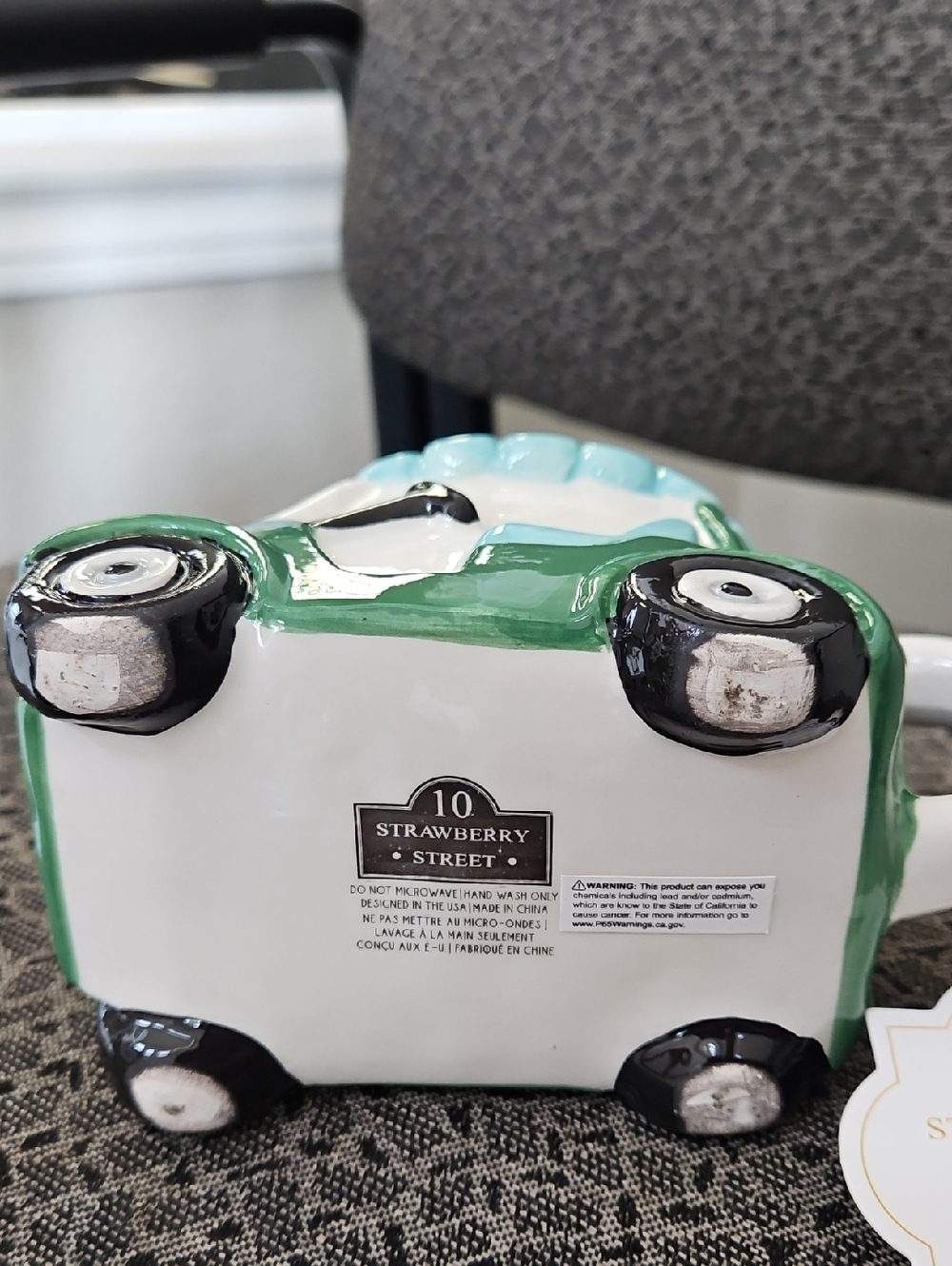 Cute Green Golf Cart Ceramic Mug - Picture 7 of 7